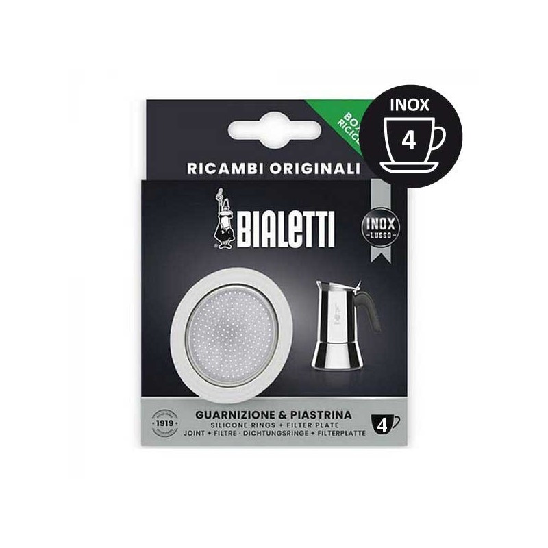 Set Filtre joint Bialetti pour cafetière inox italienne 4 tasses 0800411 Set Filtre joint Bialetti pour cafetière inox italienne 4 tasses 0800411