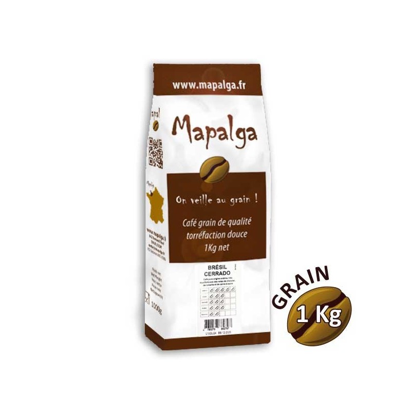 Café grain BRÉSIL CERRADO - 1Kg - MAPALGA Café grain BRÉSIL CERRADO - 1Kg - MAPALGA