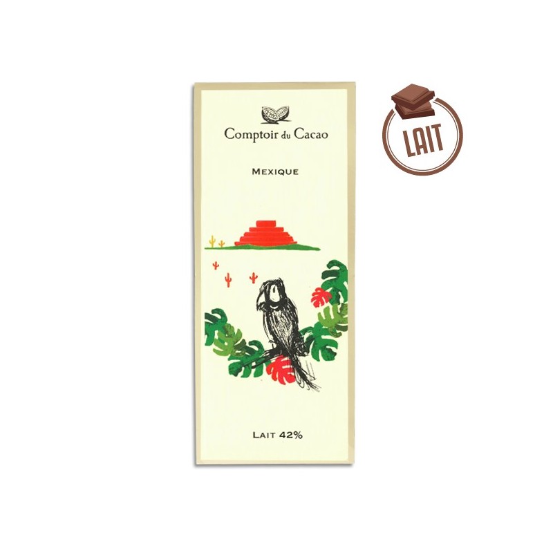 Tablette chocolat au lait Origine Mexique 42% - 80g - LE COMPTOIR DU CACAO Tablette chocolat au lait Origine Mexique 42% - 80g - LE COMPTOIR DU CACAO