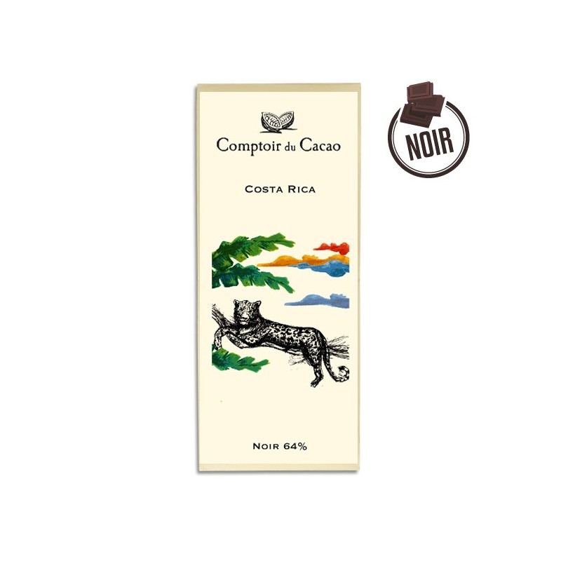 Tablette chocolat noir Origine Costa Rica 64% - 80g - LE COMPTOIR DU CACAO Tablette chocolat noir Origine Costa Rica 64% - 80g - LE COMPTOIR DU CACAO
