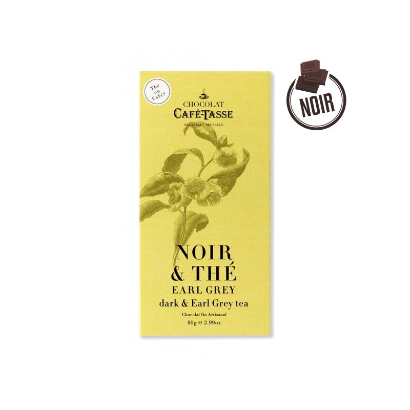 Tablette chocolat Noir et thé Earl Grey CAFE TASSE 85g Tablette chocolat Noir et thé Earl Grey CAFE TASSE 85g