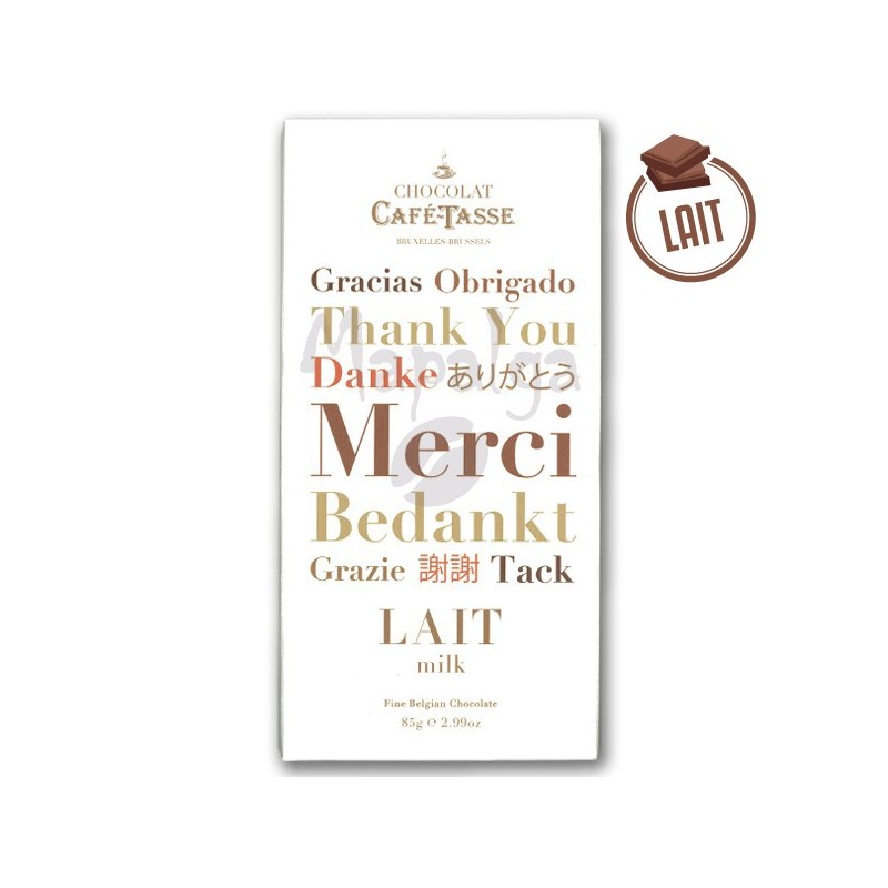 Tablette Chocolat au Lait Merci CAFE-TASSE 85g Tablette Chocolat au Lait Merci CAFE-TASSE 85g