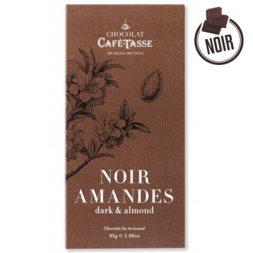 Dark chocolate tablet and cafe almonds 85g