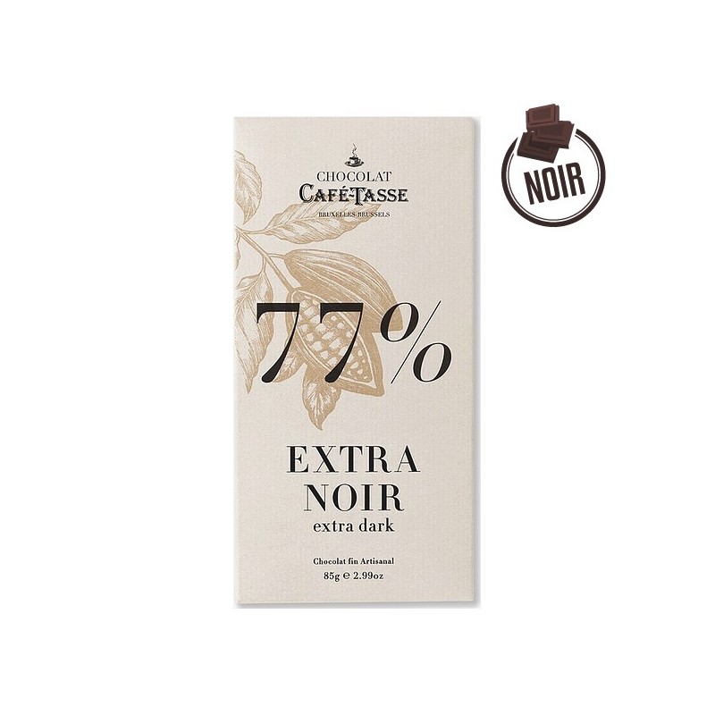 Tablette chocolat extra noir 77% CAFE-TASSE 85g Tablette chocolat extra noir 77% CAFE-TASSE 85g