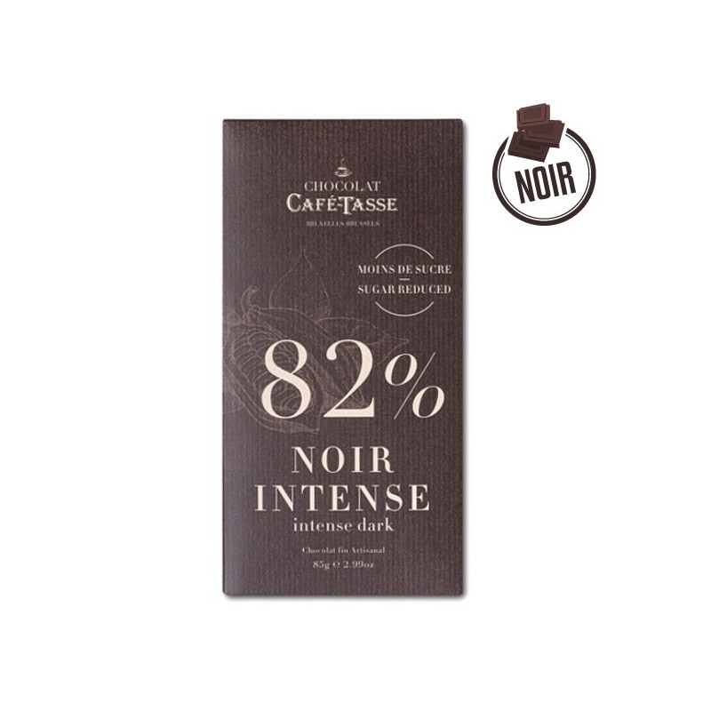 Tablette de chocolat noir 82% - 85g CAFE TASSE Tablette de chocolat noir 82% - 85g CAFE TASSE