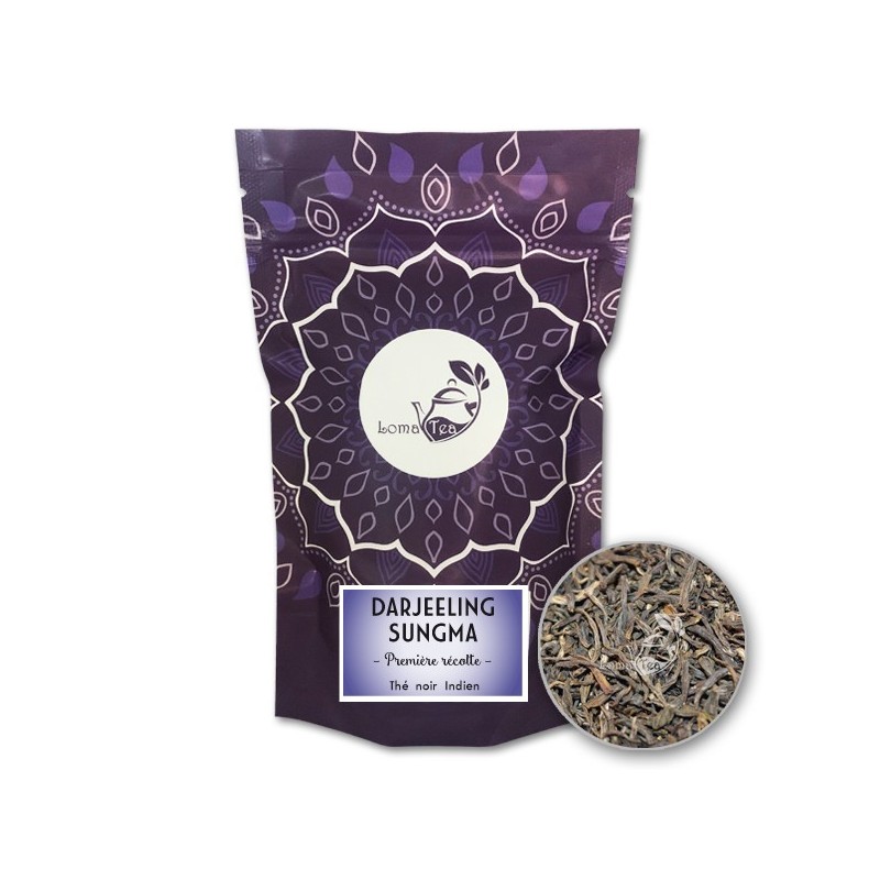 Thé noir DARJEELING Sungma TGFOP first Flush LOMATEA VRAC 100g Thé noir DARJEELING Sungma TGFOP first Flush LOMATEA VRAC 100g