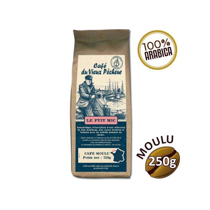 Café moulu LE PTIT MIC 250g - CAFÉ DU VIEUX PÊCHEUR Café moulu LE PTIT MIC 250g - CAFÉ DU VIEUX PÊCHEUR