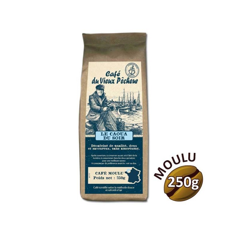 Café moulu LE CAOUA DU SOIR 250g - CAFÉ DU VIEUX PÊCHEUR Café moulu LE CAOUA DU SOIR 250g - CAFÉ DU VIEUX PÊCHEUR