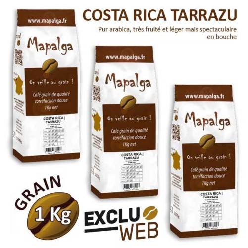 Pack x 3 Café grain COSTA RICA LOS SANTOS TARRAZU - 1 kg - MAPALGA