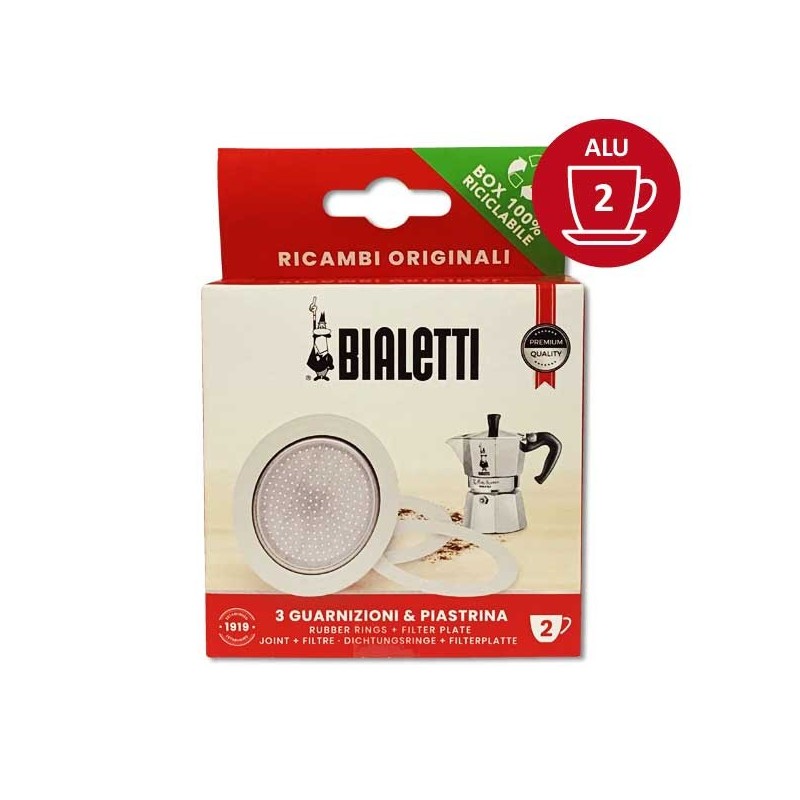 Set of 3 seals + 1 2 cup aluminum coffee maker - Bialetti Set of 3 seals + 1 2 cup aluminum coffee maker - Bialetti
