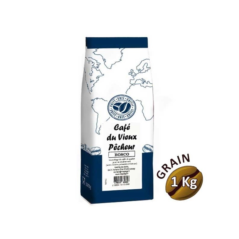 Café grain BOSCO - 1 Kg - CAFÉ DU VIEUX PÊCHEUR Café grain BOSCO - 1 Kg - CAFÉ DU VIEUX PÊCHEUR