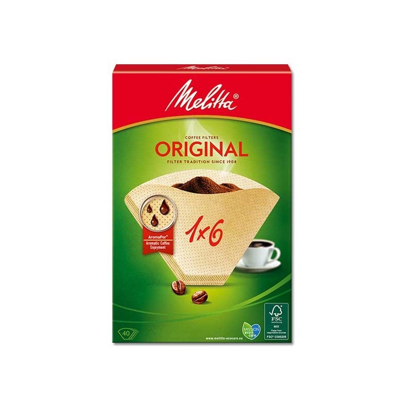 Filtres à café MELITTA ORIGINAL 1x6 - 40 unités Filtres à café MELITTA ORIGINAL 1x6 - 40 unités