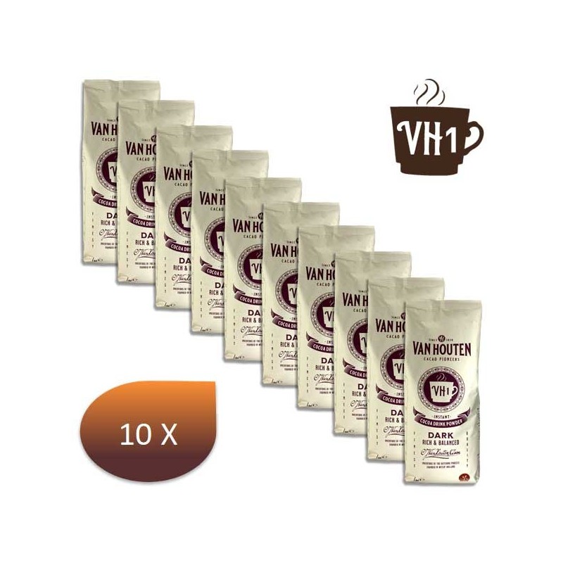 Pack x 10 Boisson chocolat Dream Choco Drink VH1 15% cacao - 1 Kg - VAN HOUTEN Pack x 10 Boisson chocolat Dream Choco Drink VH1 15% cacao - 1 Kg - VAN HOUTEN