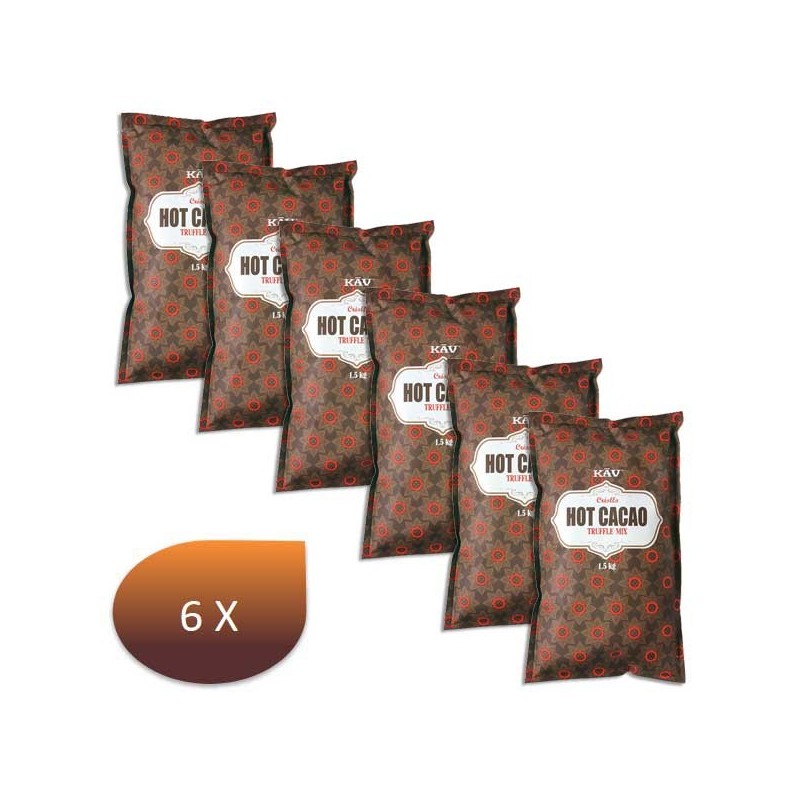 Pack x 6 Chocolat en poudre Truffle Mix Cacao - 1,5 Kg - KAV Pack x 6 Chocolat en poudre Truffle Mix Cacao - 1,5 Kg - KAV
