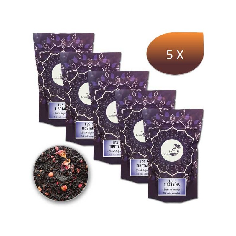 Pack x 5 Thé noir LES 5 TIBÉTAINS LOMATEA VRAC 100g Pack x 5 Thé noir LES 5 TIBÉTAINS LOMATEA VRAC 100g