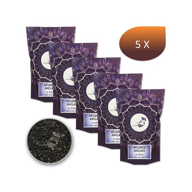 Pack x 5 Thé noir MÉLANGE ANGLAIS LOMATEA VRAC 100g Pack x 5 Thé noir MÉLANGE ANGLAIS LOMATEA VRAC 100g