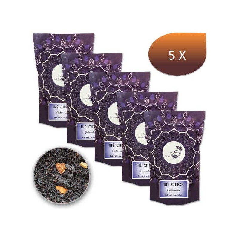 Pack x 5 Thé noir CITRON LOMATEA VRAC 100g Pack x 5 Thé noir CITRON LOMATEA VRAC 100g