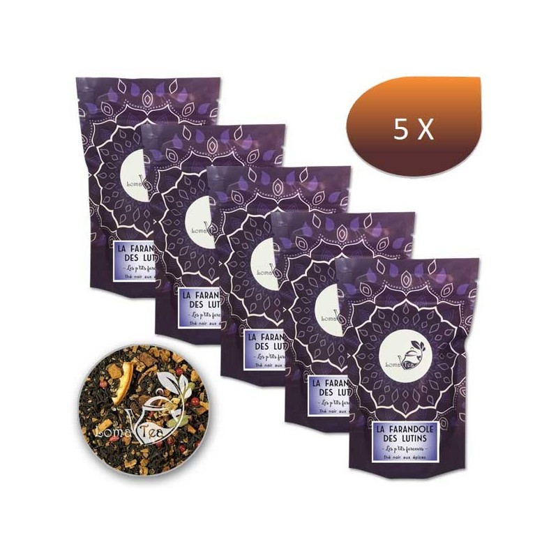 Pack x 5 Thé noir FARANDOLE DES LUTINS LOMATEA VRAC 100g Pack x 5 Thé noir FARANDOLE DES LUTINS LOMATEA VRAC 100g