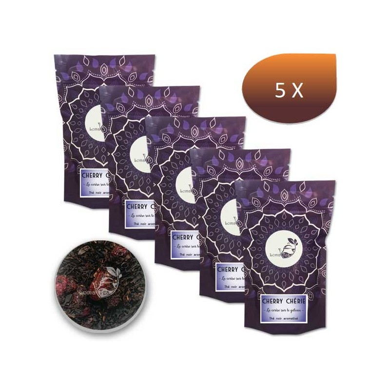 Pack x 5 Thé noir CHERRY CHÉRIE LOMATEA VRAC 100g Pack x 5 Thé noir CHERRY CHÉRIE LOMATEA VRAC 100g