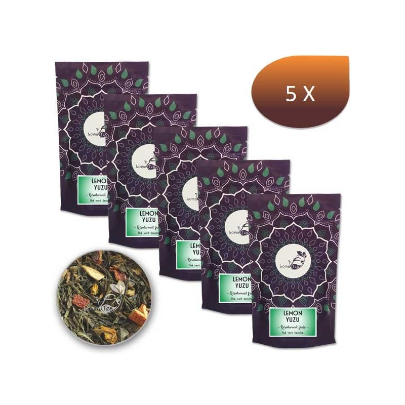 Pack x 5 Thé vert LEMON YUZU LOMATEA VRAC 100g