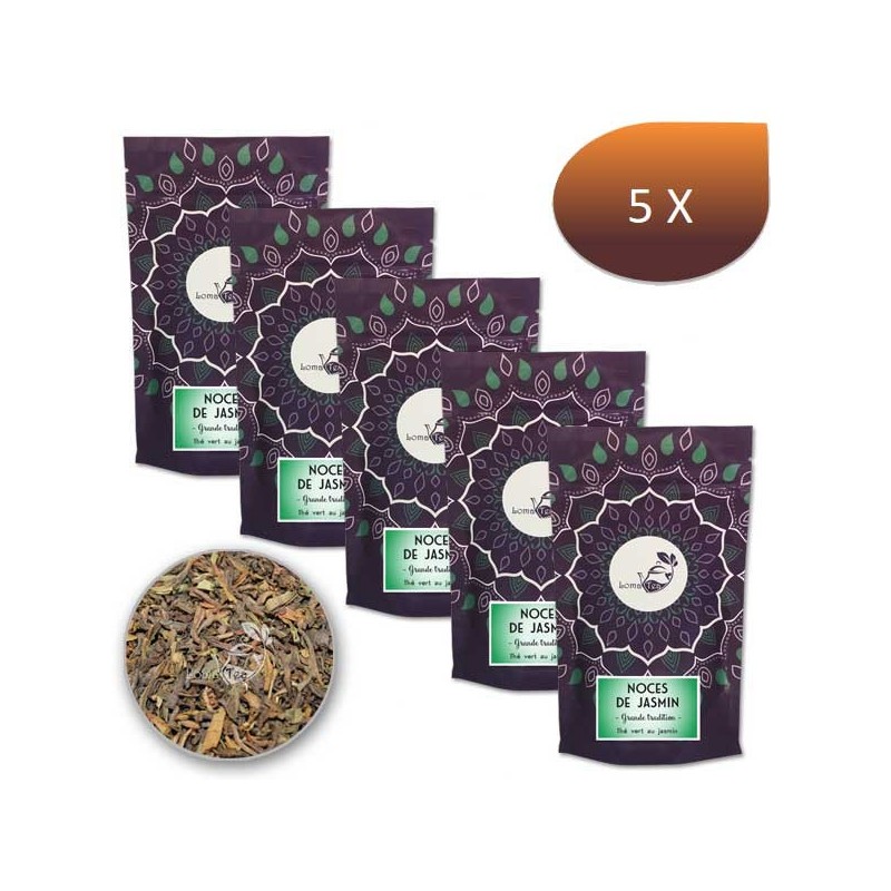 Pack x 5 Thé vert NOCES DE JASMIN LOMATEA VRAC 100g