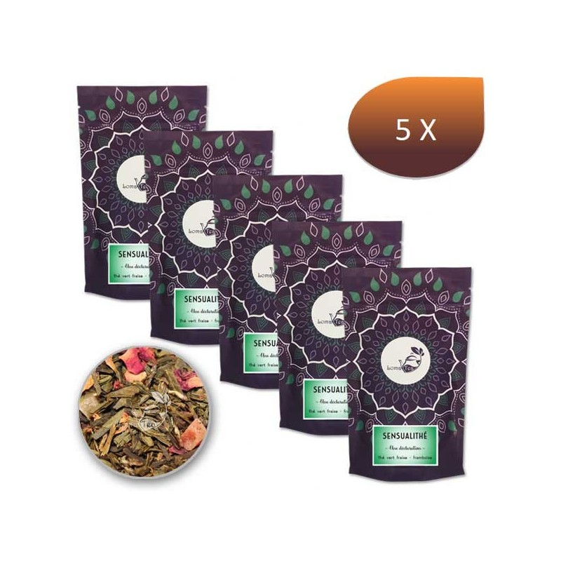 Pack x 5 Thé vert SENSUALITHÉ LOMATEA VRAC 100g Pack x 5 Thé vert SENSUALITHÉ LOMATEA VRAC 100g