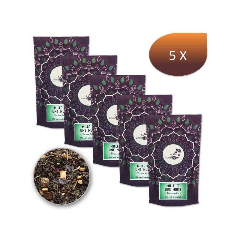 Pack x 5 Thé vert MILLE ET UNE NUITS LOMATEA VRAC 100g