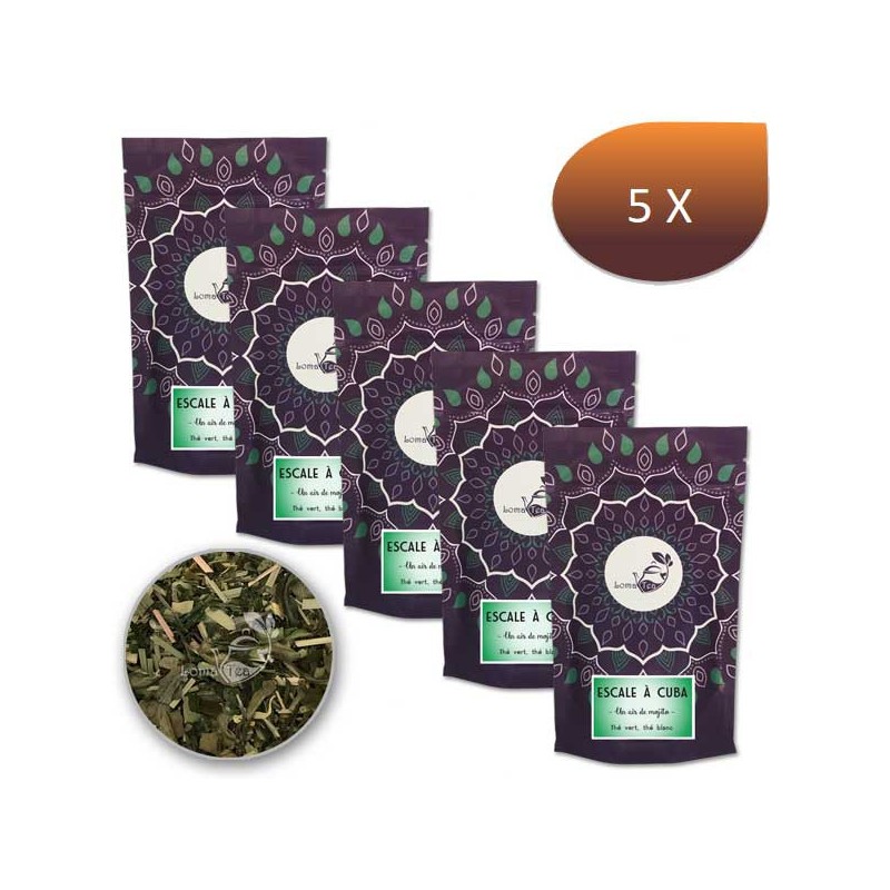 Pack x 5 Thé blanc ESCALE A CUBA LOMATEA VRAC 100g Pack x 5 Thé blanc ESCALE A CUBA LOMATEA VRAC 100g