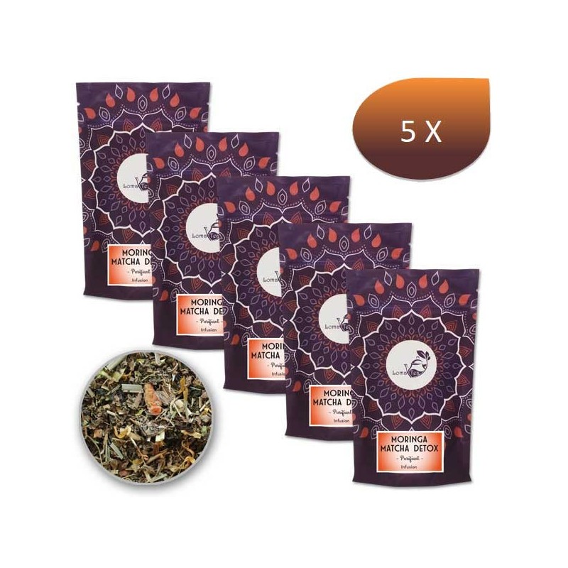 Pack x 5 Infusion MORINGA MATCHA DETOX LOMATEA VRAC70g Pack x 5 Infusion MORINGA MATCHA DETOX LOMATEA VRAC70g