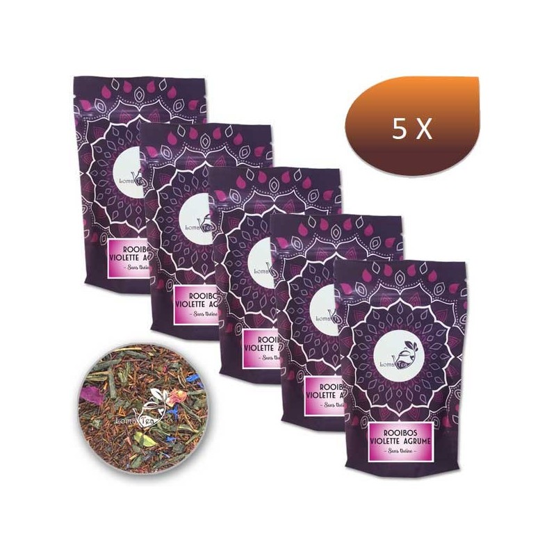 Pack x 5 Rooibos VIOLETTE AGRUMES VRAC 100g Pack x 5 Rooibos VIOLETTE AGRUMES VRAC 100g
