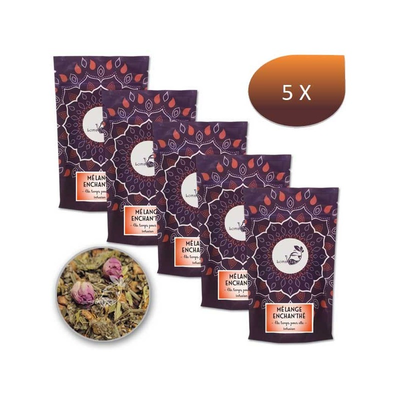 Pack x 5 Infusion MÉLANGE ENCHAN'THÉ LOMATEA VRAC 100g Pack x 5 Infusion MÉLANGE ENCHAN'THÉ LOMATEA VRAC 100g
