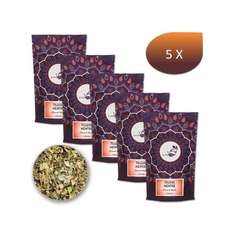 Pack x 5 Infusion TILLEUL MENTHE LOMATEA VRAC 70g Pack x 5 Infusion TILLEUL MENTHE LOMATEA VRAC 70g