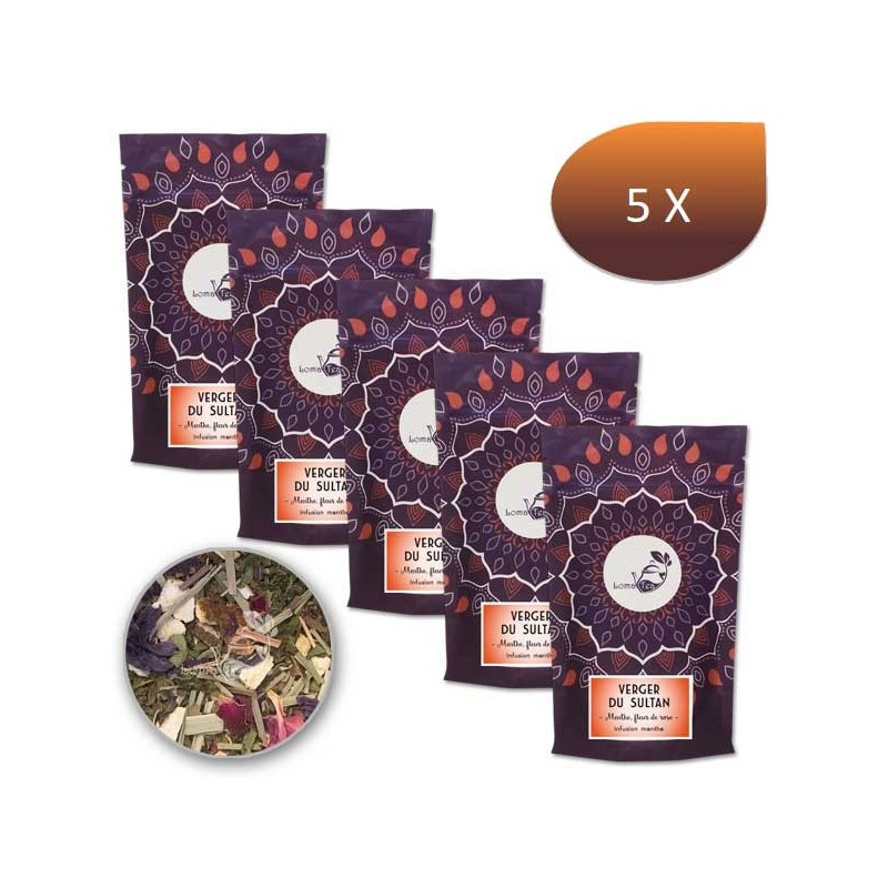 Pack x 5 Infusion VERGER DU SULTAN LOMATEA VRAC 70g Pack x 5 Infusion VERGER DU SULTAN LOMATEA VRAC 70g