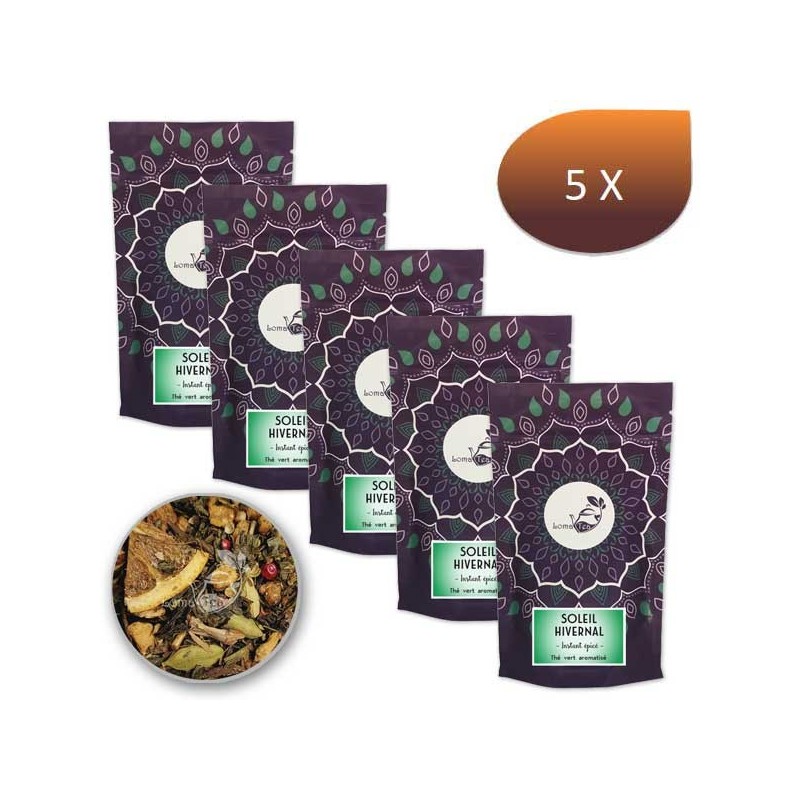 Pack x 5 Thé vert SOLEIL HIVERNAL LOMATEA VRAC 100g Pack x 5 Thé vert SOLEIL HIVERNAL LOMATEA VRAC 100g