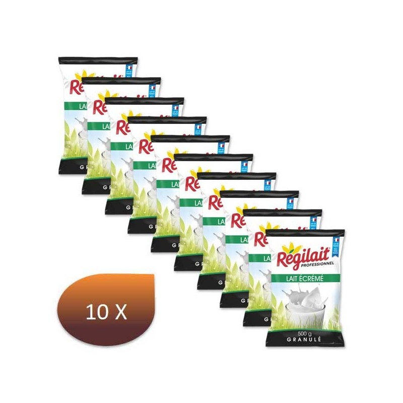 Pack x 10 Lait ecrémé Régilait pour Distributeur Automatique - 500 gr Pack x 10 Lait ecrémé Régilait pour Distributeur Automatique - 500 gr