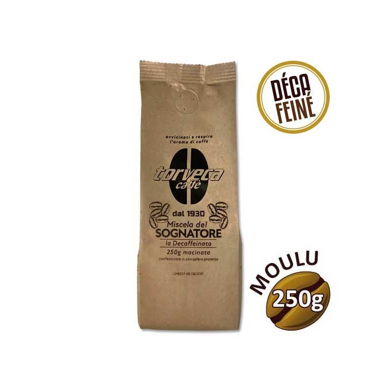 Café moulu décaféiné SOGNATORE - 250g - TORVECA Café moulu décaféiné SOGNATORE - 250g - TORVECA