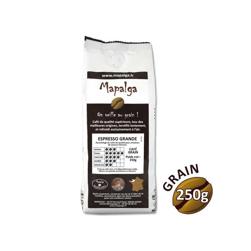Café grain ESPRESSO GRANDE - 250g - MAPALGA Café grain ESPRESSO GRANDE - 250g - MAPALGA