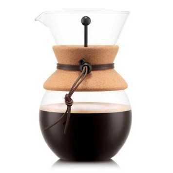1 liter coffee maker to over cork and leather bodum