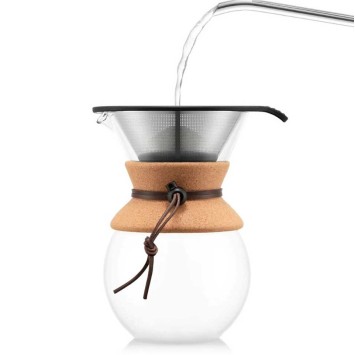 1 liter coffee maker to over cork and leather bodum
