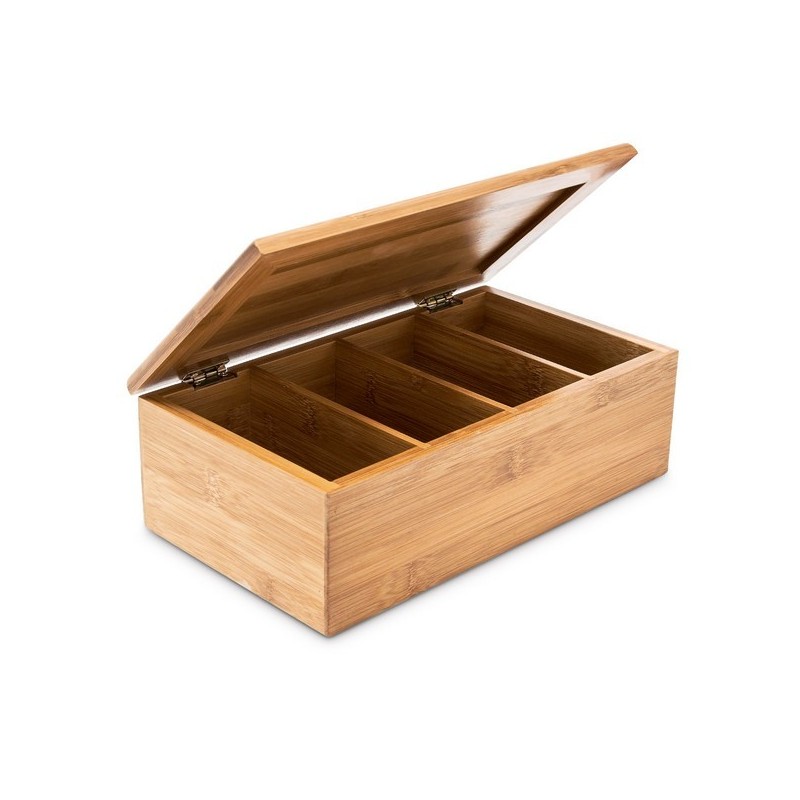 Bamboo tea box 4 large compartments Bamboo tea box 4 large compartments