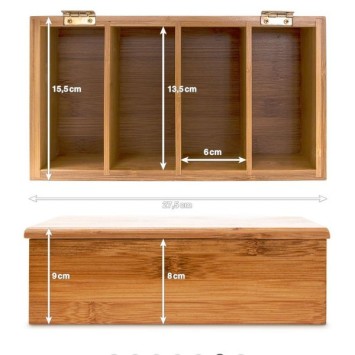 Bamboo tea box 4 compartments