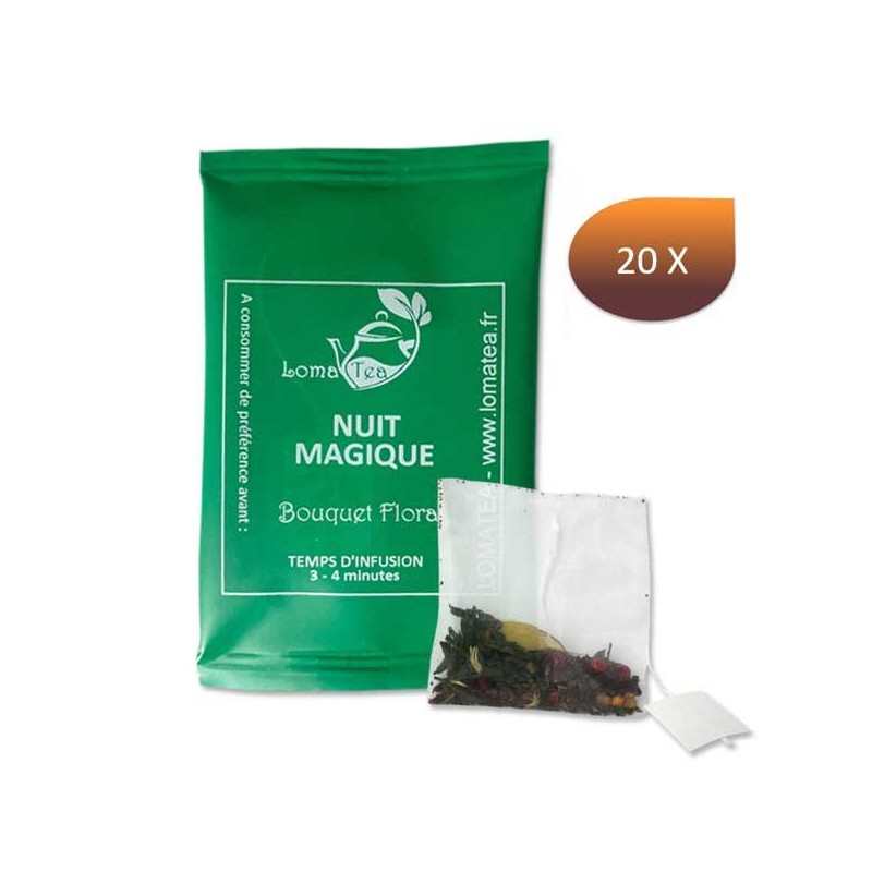 Thé vert Nuit Magique LOMATEA x 20 infusettes individuelles Thé vert Nuit Magique LOMATEA x 20 infusettes individuelles
