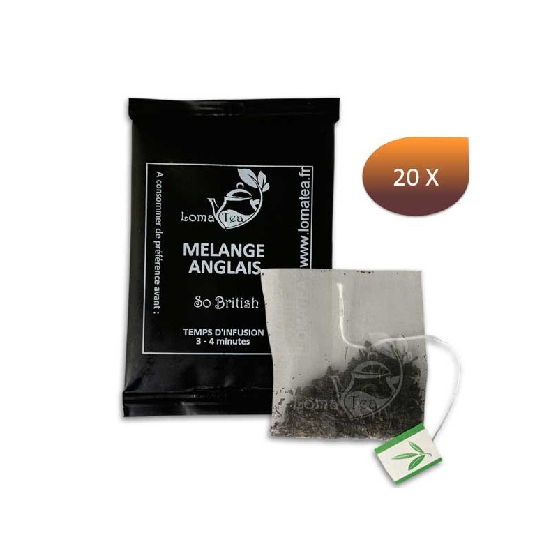 Thé noir MELANGE ANGLAIS LOMATEA x 20 infusettes individuelles Thé noir MELANGE ANGLAIS LOMATEA x 20 infusettes individuelles