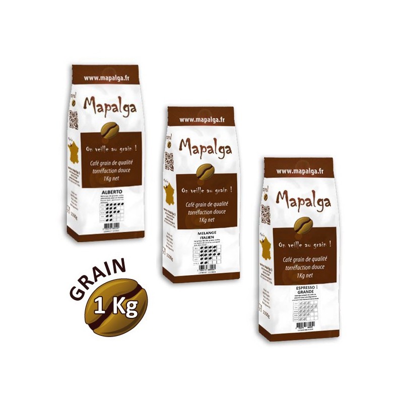 Pack économique cafés en grain - 1Kg - MAPALGA