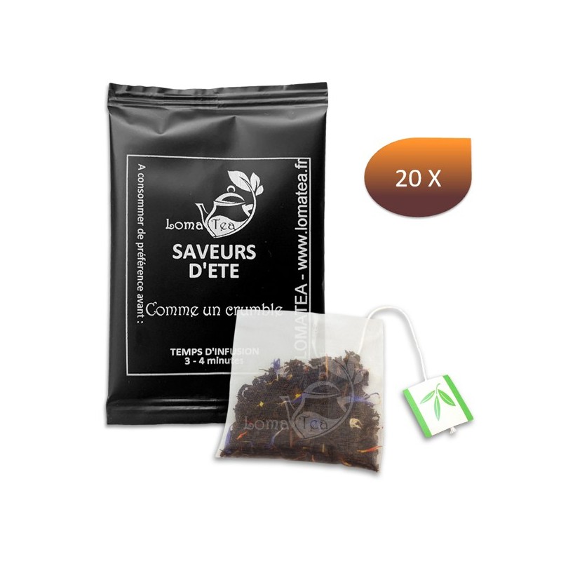 Thé noir Saveurs d'été LOMATEA x 20 infusettes individuelles Thé noir Saveurs d'été LOMATEA x 20 infusettes individuelles