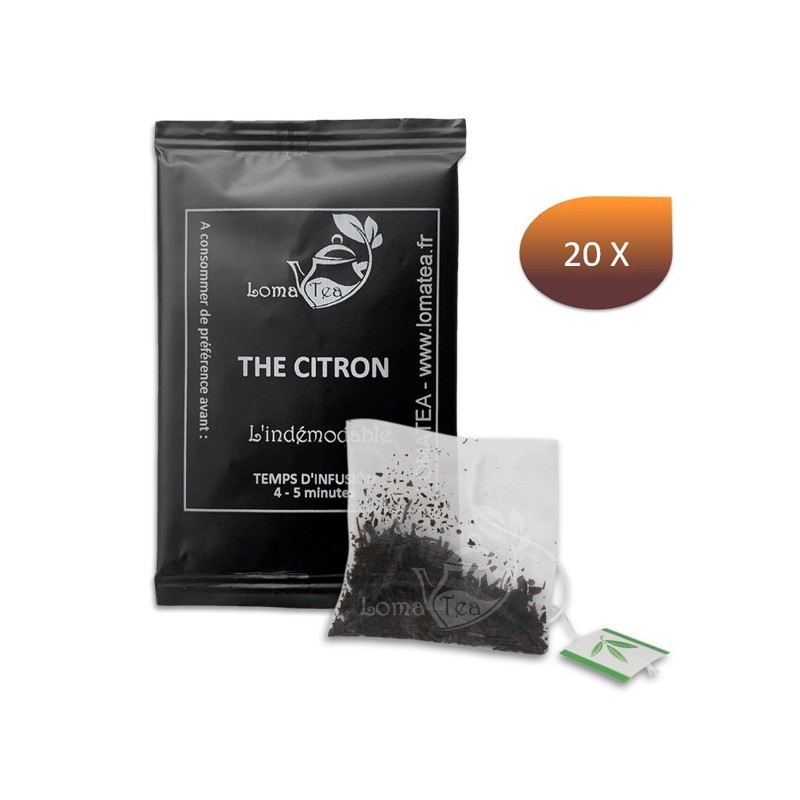 Thé noir au citron LOMATEA x 20 infusettes individuelles Thé noir au citron LOMATEA x 20 infusettes individuelles