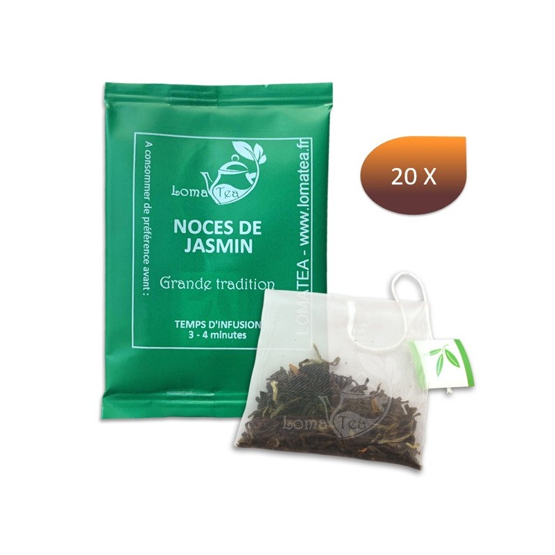Thé vert NOCES DE JASMIN LOMATEA x 20 infusettes individuelles Thé vert NOCES DE JASMIN LOMATEA x 20 infusettes individuelles