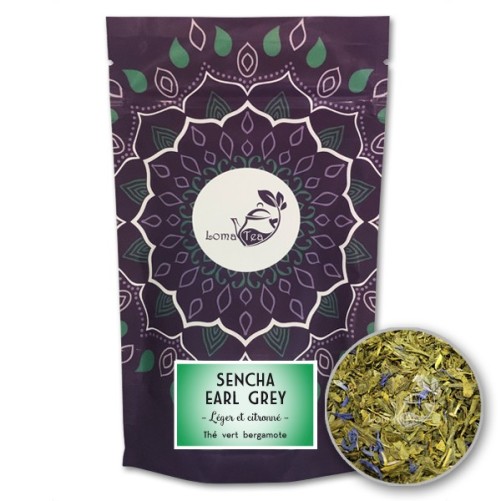 Thé vert Sencha Earl Grey LOMATEA Boîte métal (100g)