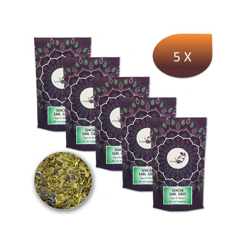 Pack x 5 Thé vert SENCHA EARL GREY LOMATEA VRAC 100g
