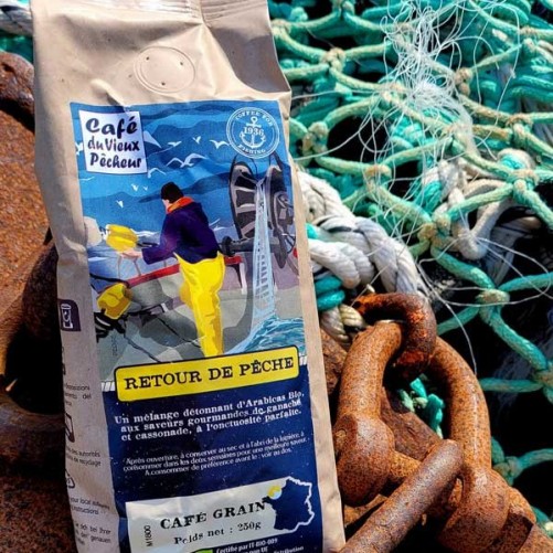 Café grain 100% arabica RETOUR DE PÊCHE BIO 250g - CAFÉ DU VIEUX PÊCHEUR